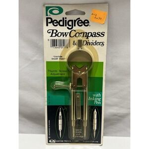 Vintage 1974 Empire Pencil Corp Pedigree Bow Compass & Dividers #5178 Inking Pen